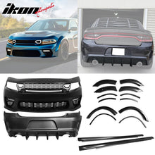 Load image into Gallery viewer, 2015-2023 Charger IKON Matte Black Front Rear Bumper Covers LED Grille