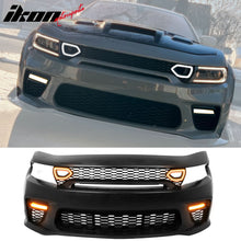 Load image into Gallery viewer, 2015-2023 Charger IKON Matte Black Front Rear Bumper Covers LED Grille