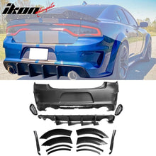 Load image into Gallery viewer, 2015-2023 Charger IKON Matte Black Front Rear Bumper Covers LED Grille