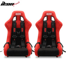 Load image into Gallery viewer, Universal Racing Bucket Seats W/ 4 Point 3" Belt Harness Black