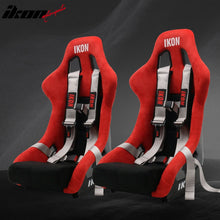 Load image into Gallery viewer, Universal Racing Bucket Seats W/4 Point 3" Belt Harness Grey