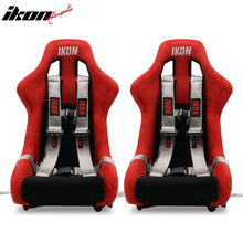 Load image into Gallery viewer, Universal Racing Bucket Seats W/4 Point 3" Belt Harness Grey