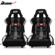 Load image into Gallery viewer, Universal Racing Bucket Seats W/ 4 Point 3" Belt Harness Black