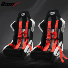 Load image into Gallery viewer, Universal Racing Bucket Seats W/ Slider 4 Point 3" Belt Harness Red