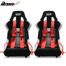 Load image into Gallery viewer, Universal Racing Bucket Seats W/ Slider 4 Point 3" Belt Harness Red
