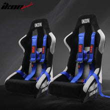 Load image into Gallery viewer, Universal Racing Bucket Seats W/ Slider 4 Point 3" Belt Harness Blue
