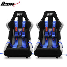 Load image into Gallery viewer, Universal Racing Bucket Seats W/ Slider 4 Point 3" Belt Harness Blue