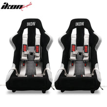 Load image into Gallery viewer, Universal Racing Bucket Seats W/ Slider 4 Point 3" Belt Harness Gray