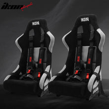 Load image into Gallery viewer, Universal Racing Bucket Seats W/ Slider 4 Point 2" Belt Harness Black