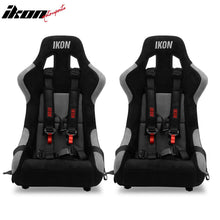 Load image into Gallery viewer, Universal Racing Bucket Seats W/ Slider 4 Point 2" Belt Harness Black