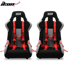 Load image into Gallery viewer, Universal Racing Bucket Seats W/ Slider 4 Point 2" Belt Harness Red