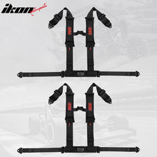 Load image into Gallery viewer, Universal Racing Seat Belt Harness 3" 4 Point Strap Buckle Nylon Black