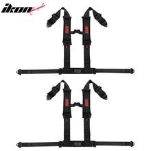Load image into Gallery viewer, Universal Racing Seat Belt Harness 3" 4 Point Strap Buckle Nylon Black
