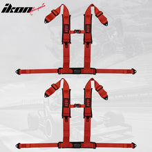 Load image into Gallery viewer, Universal Racing Seat Belt Harness 3" 4 Point Strap Buckle Nylon Red