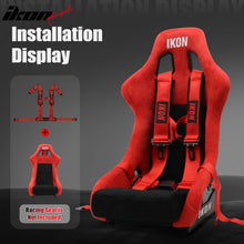 Load image into Gallery viewer, Universal 3" Wide 4 Point Buckle Racing Seat Belt Harness Nylon Red