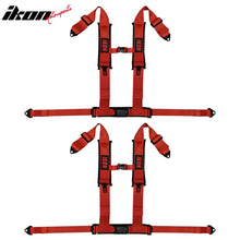 Load image into Gallery viewer, Universal Racing Seat Belt Harness 3" 4 Point Strap Buckle Nylon Red