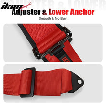 Load image into Gallery viewer, Universal 3" Wide 4 Point Buckle Racing Seat Belt Harness Nylon Red