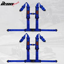 Load image into Gallery viewer, Universal Racing Seat Belt Harness 3" 4 Point Strap Buckle Nylon Blue
