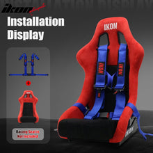 Load image into Gallery viewer, Universal Racing Seat Belt Harness 3" 4 Point Strap Buckle Nylon Blue