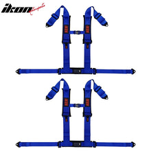 Load image into Gallery viewer, Universal Racing Seat Belt Harness 3" 4 Point Strap Buckle Nylon Blue