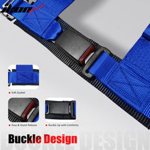 Load image into Gallery viewer, Universal Racing Seat Belt Harness 3" 4 Point Strap Buckle Nylon Blue