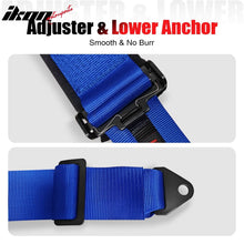 Load image into Gallery viewer, Universal 3" Wide 4 Point Buckle Racing Seat Belt Harness Nylon Blue