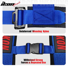 Load image into Gallery viewer, Universal 3" Wide 4 Point Buckle Racing Seat Belt Harness Nylon Blue