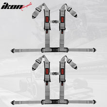 Load image into Gallery viewer, Universal Racing Seat Belt Harness 3" 4 Point Strap Buckle Nylon Grey
