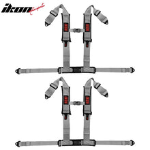 Load image into Gallery viewer, Universal Racing Seat Belt Harness 3" 4 Point Strap Buckle Nylon Grey