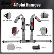 Load image into Gallery viewer, Universal Racing Seat Belt Harness 3" 4 Point Strap Buckle Nylon Grey