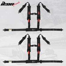 Load image into Gallery viewer, Universal 4 Point Racing Seat Belt Harness 2" Strap Buckle Black