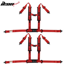 Load image into Gallery viewer, Universal 4 Point Racing Seat Belt Harness 2" Strap Buckle Red