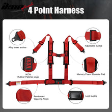 Load image into Gallery viewer, Universal Adjustable Bucket Racing Seats W/4 Point 2" Belt Harness Red