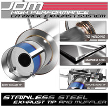 Load image into Gallery viewer, 2002-2006 Acura RSX Catback Exhaust System Single Burnt Tip Stainless Steel