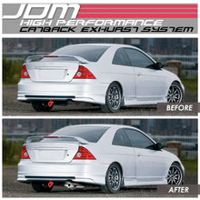 Load image into Gallery viewer, 01-05 Honda Civic EX Catback Exhaust Single Tip Stainless Steel