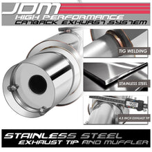 Load image into Gallery viewer, 92-95 Honda Civic 3-Door Single Tip Catback Exhaust - Stainless Steel