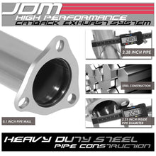 Load image into Gallery viewer, 93-97 Honda Del Sol Single Tip Catback Exhaust Stainless Steel