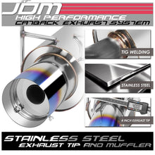 Load image into Gallery viewer, 1993-1997 Honda Del Sol Catback Exhaust Single Burnt Tip Stainless Steel