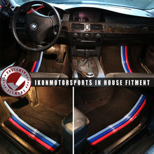 Load image into Gallery viewer, Car Floor Mat for 2005-2010 BMW E60 5 Series Black M Stripe 4PC Nylon