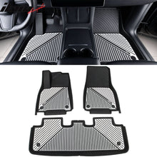Load image into Gallery viewer, 2020-2024 Tesla Model Y 3D Floor Mats Black&amp; Gray&amp; White TPE Injection