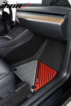 Load image into Gallery viewer, 2020-2024 Tesla Model Y 3D Floor Mats Black&amp; Gray&amp; Red TPE Injection