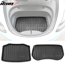 Load image into Gallery viewer, 2021-2023 Tesla Model 3 Black Trunk Mats Cargo Liner Injection TPE