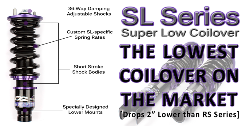 D2 Racing SL Coilovers 88-91 Honda Civic 90-93 Acura Integra FWD