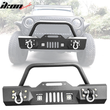 Load image into Gallery viewer, Fits 07-17 Jeep Wrangler Front Bumper Guard w/ LED Light &amp; D Rings