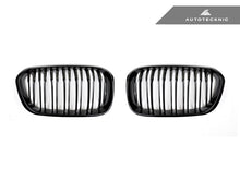 Load image into Gallery viewer, AutoTecknic Dual-Slats Gloss Black Front Grille Set - F20 1-Series LCI (2015-Up)