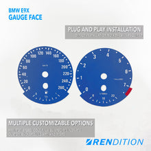 Load image into Gallery viewer, BMW E9X GAUGE FACE / GAUGE OVERLAY FOR 318, 320, 323, 325,328, 330, 335, M3