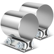 Load image into Gallery viewer, 2.75" Stainless Steel Exhaust Band Clamp 2-Pack Muffler Coupler