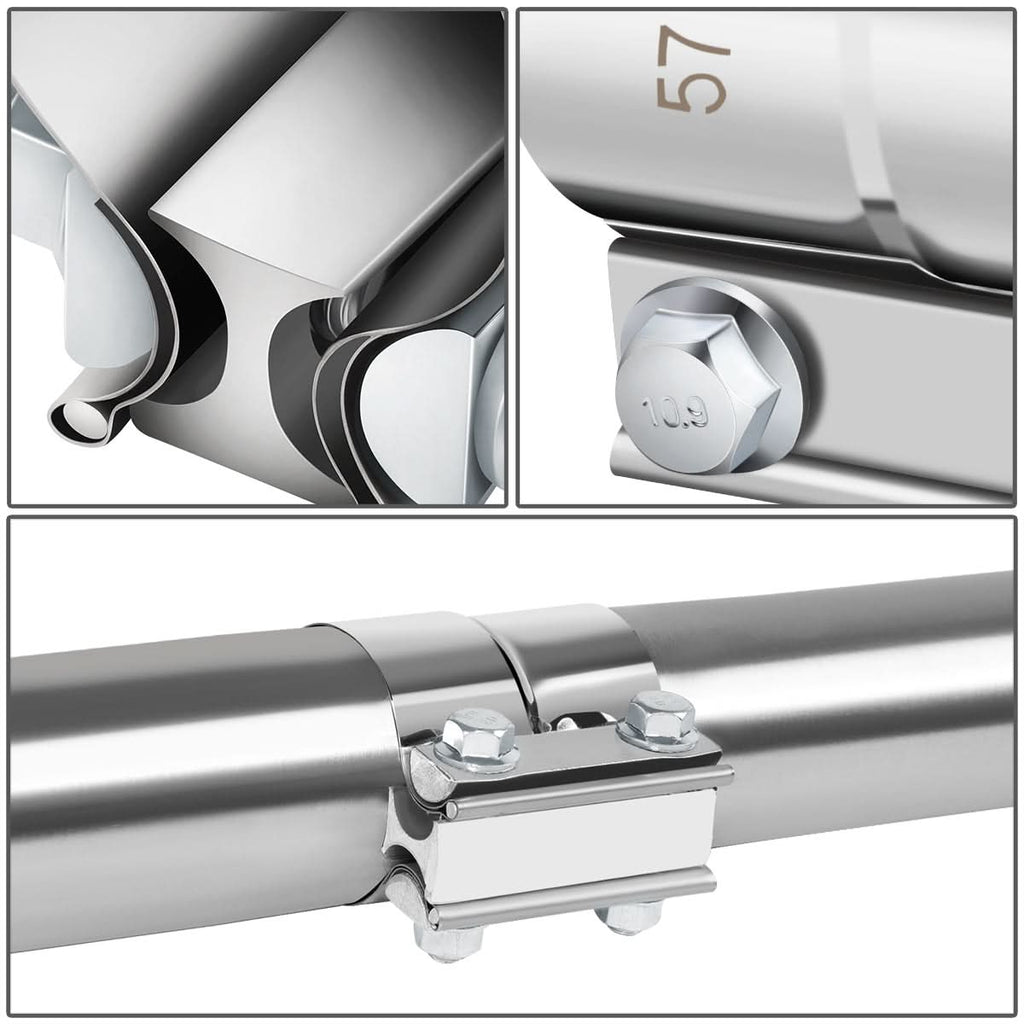 2.25" Lap Joint Exhaust Band Clamp 2-Piece Kit Stainless Steel