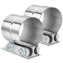 Load image into Gallery viewer, 2.5" Lap Joint Exhaust Band Clamp 2-Piece Set Stainless Steel