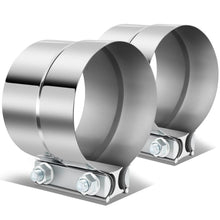 Load image into Gallery viewer, 4.0" Lap Joint Exhaust Band Clamp Muffler Sleeve Coupler Stainless Steel